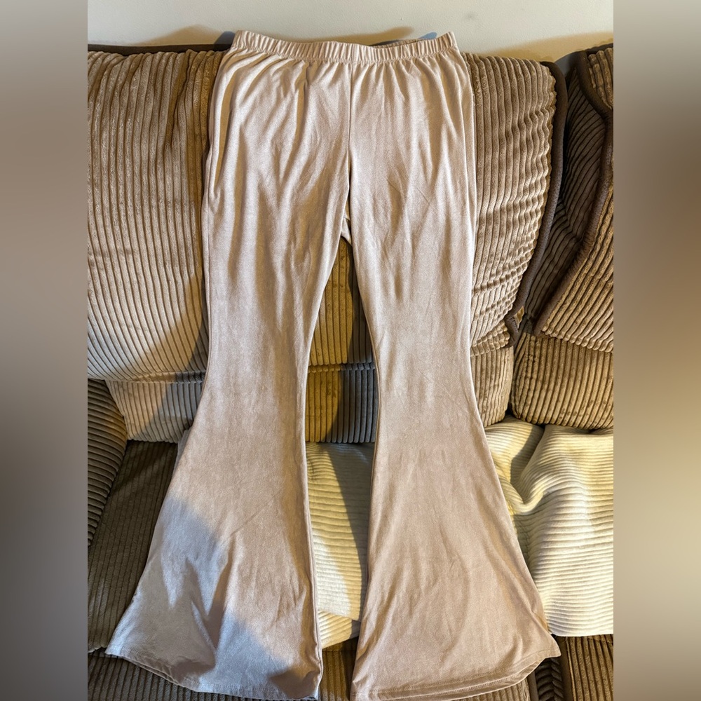 Fashion Nova Cream Flare Pants